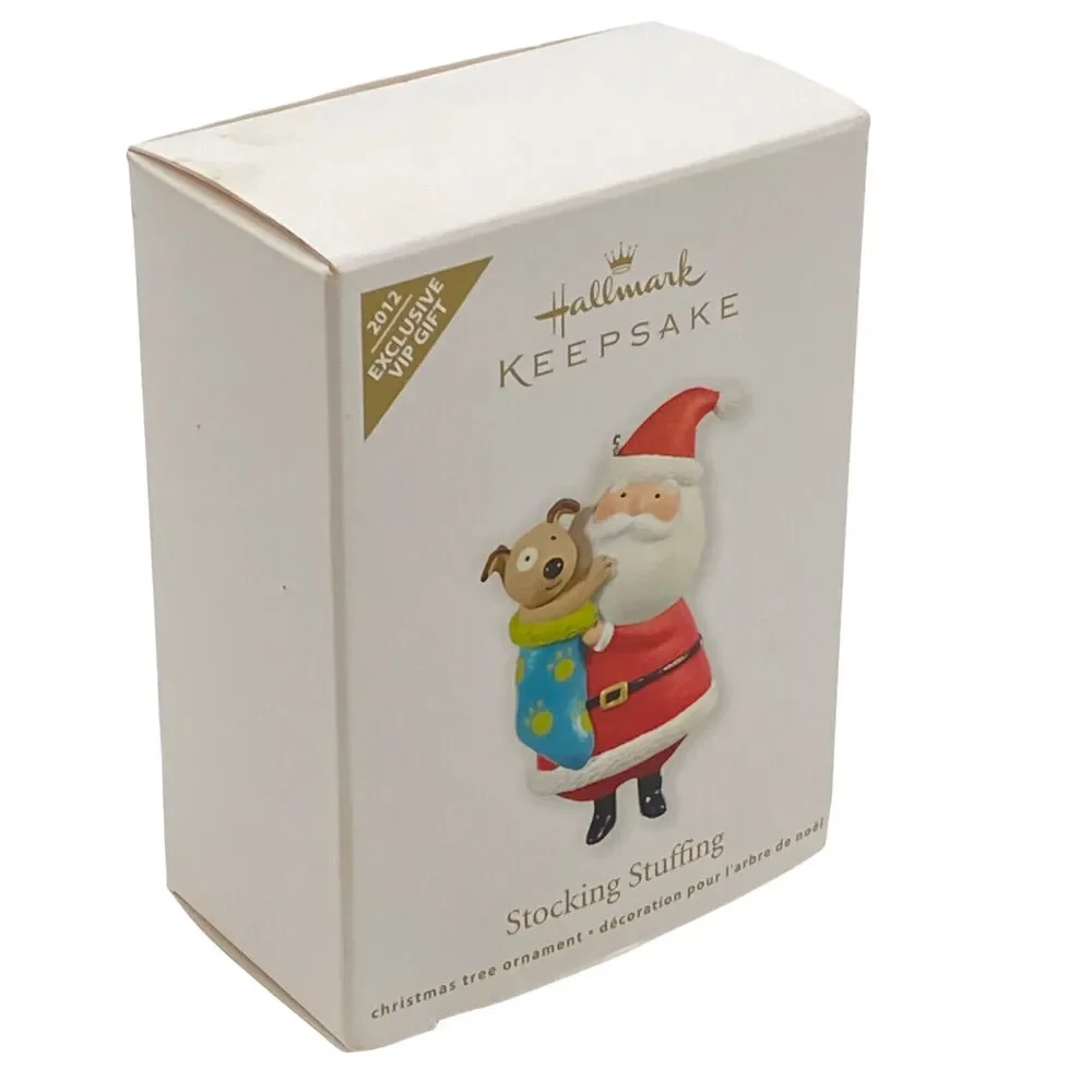 Hallmark Keepsake Ornament 2012 VIP Gift Santa Holding Puppy Christmas Dog Rare